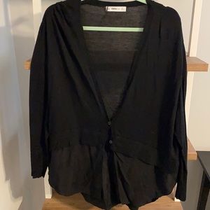 ZARA mixed media cardigan